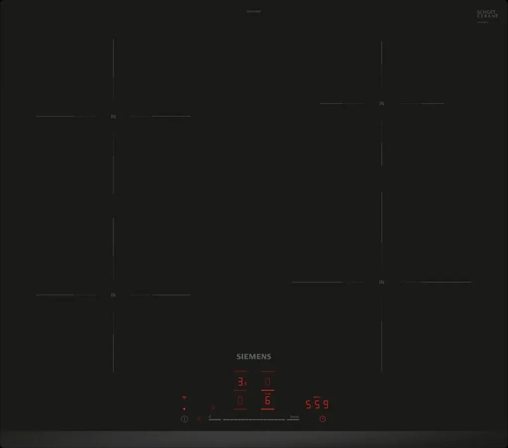 Siemens iQ100 EH631HEB1E Cooktop Black Built-in 60 cm Induction Cooktop 4 Zone(s)