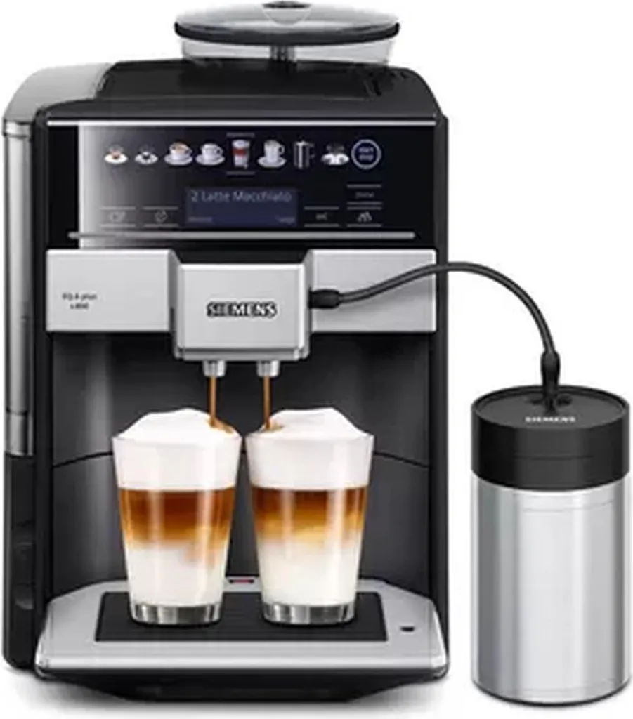 Siemens TE658209RW, Espresso machine, 1.7 l, Coffee beans, Ground coffee, 1500 W, Black, Stainless steel