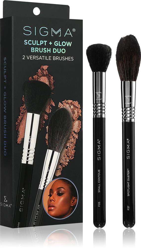 Sigma Beauty Brush Duo Beauty Sculpt + Glow brush set (for the perfect look)