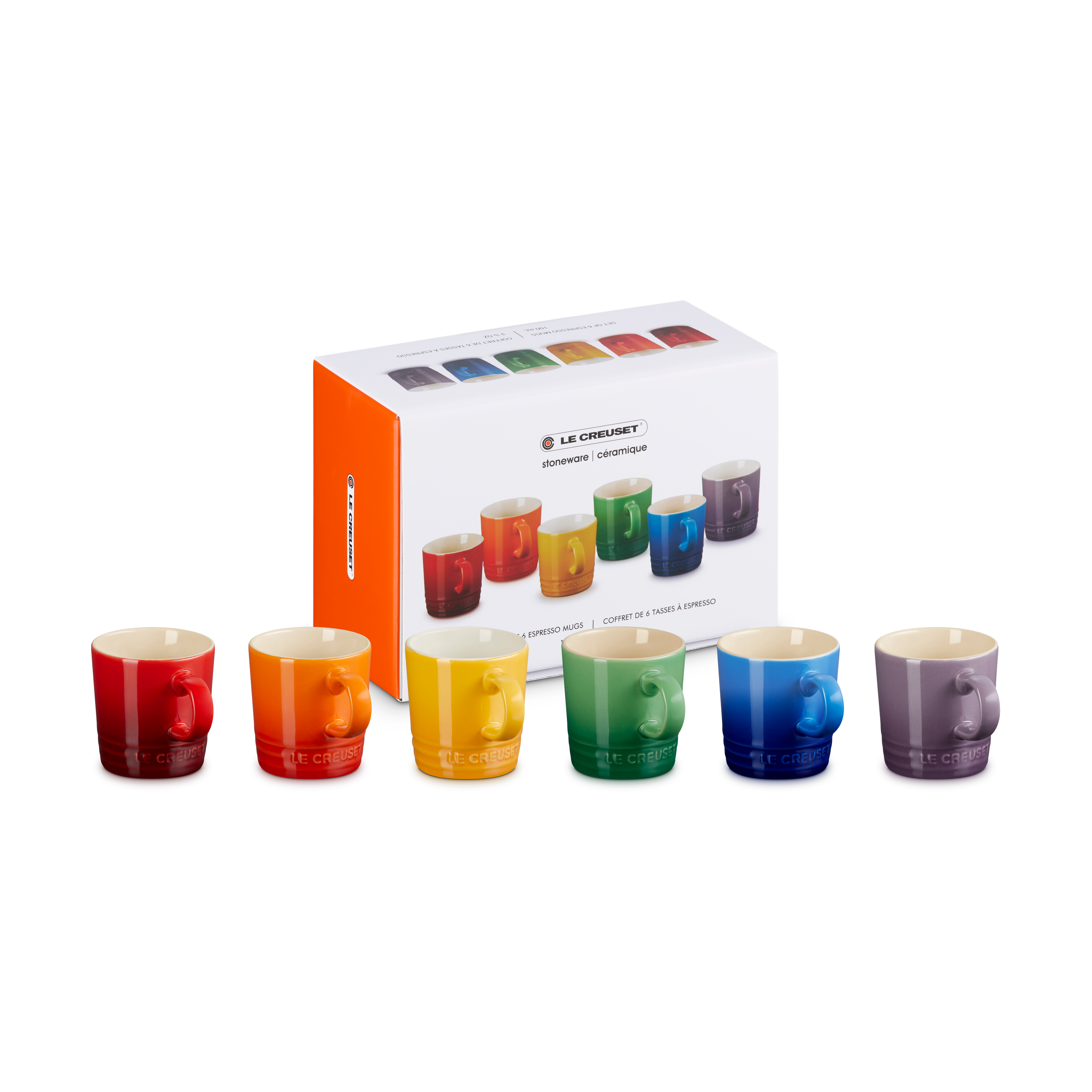 Le Creuset Signature stoneware espresso cup set, 6 pieces