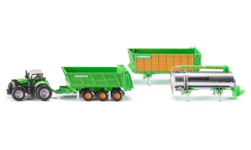 Siku 1:87 Deutz-Fahr W/3 Pce Joskin Trailer Set