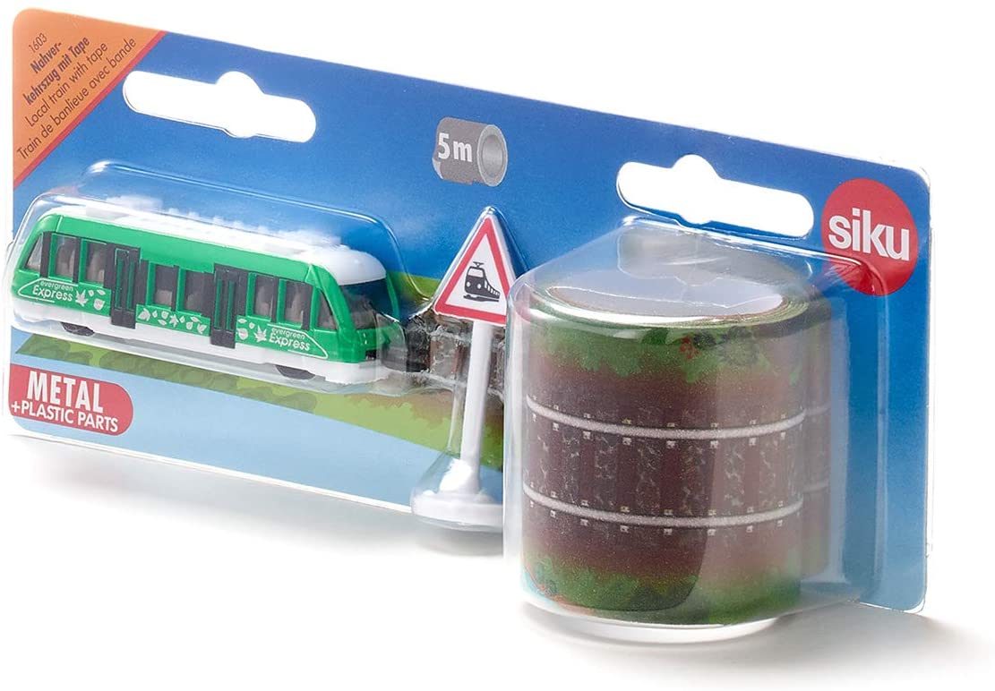 siku 1603, local traffic train with tape and traffic sign, metal/plastic, m
