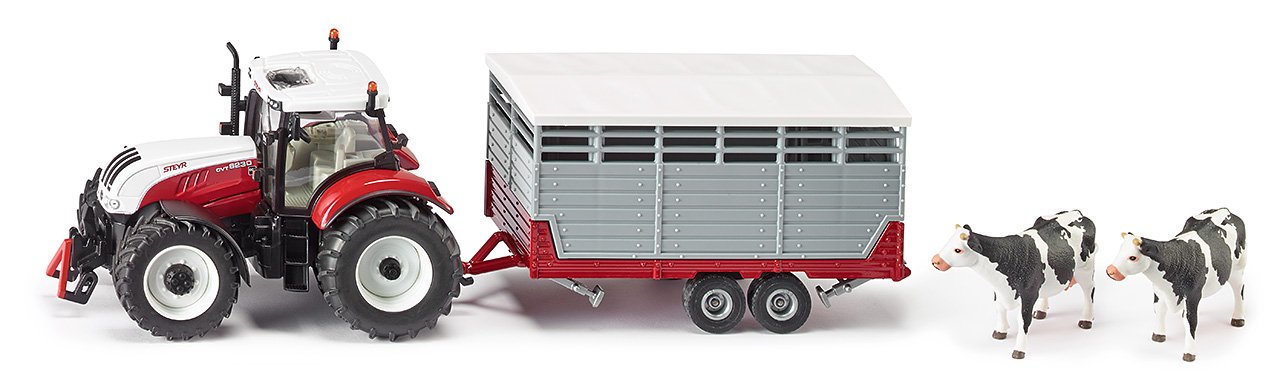 Siku 3870 Steyr With Livestock Trailer