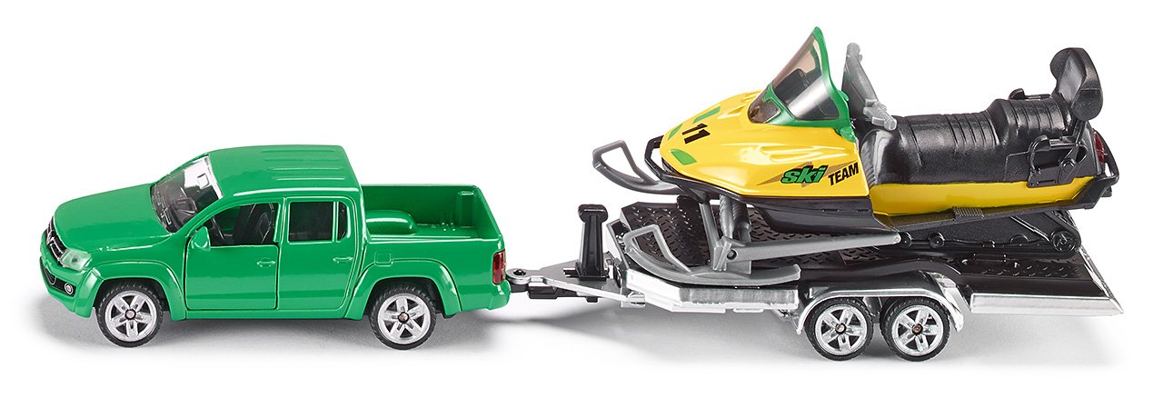 Siku Car With Trailer And Snowmobil