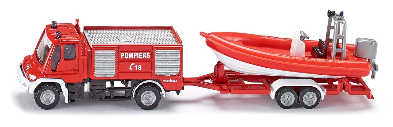 Siku Fire Brigade Unimog With Boat No. 1636