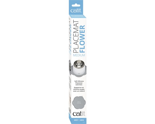 Silicone mat cat it flower 30x30 cm gray