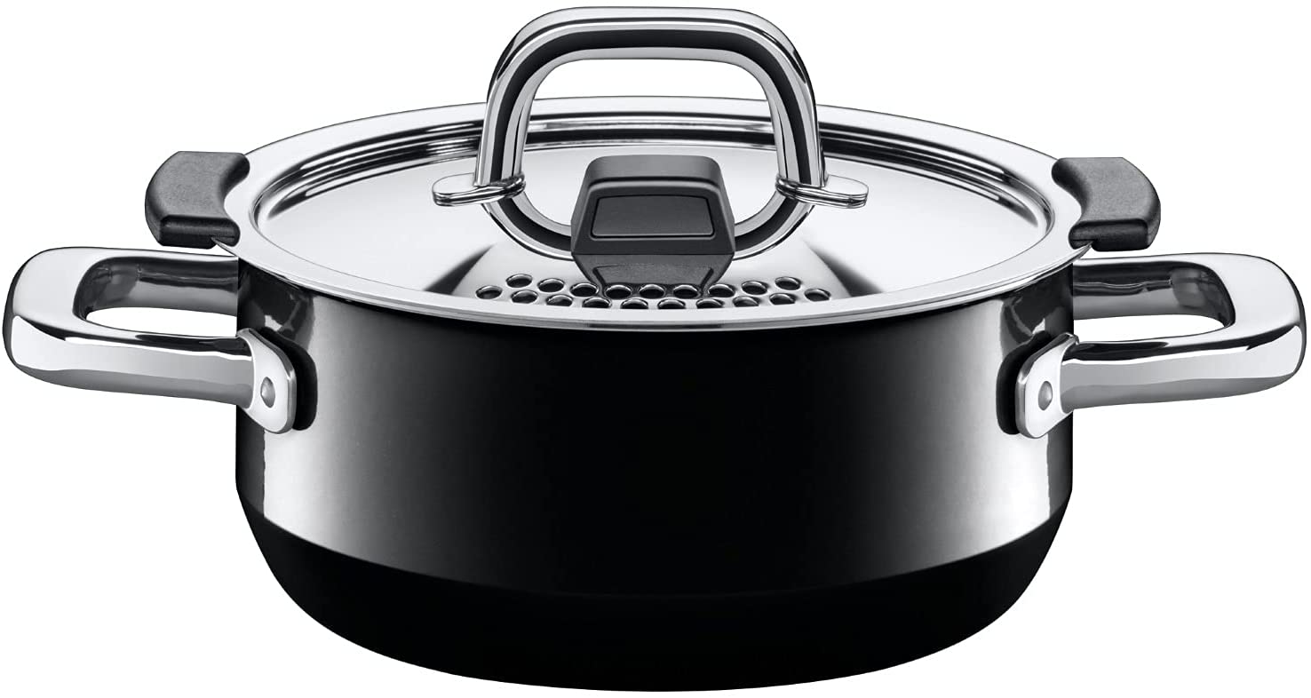 Silit 2101291367 Stewing Pan with Lid, 16 cm, Natural/Black