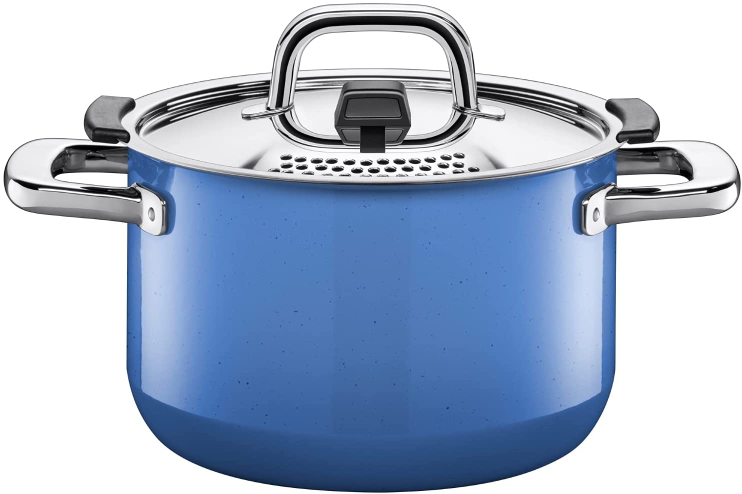 Silit Nature Blue Saucepan High 20 cm Metal Lid with Steam Vent 3.7 L Silargan Functional Ceramic Induction Saucepan Blue