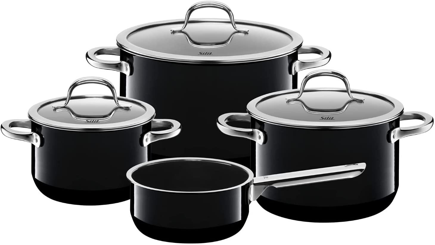 Silit 2109297390 Kochgeschirr-Set 4-teilig Passion schwarz