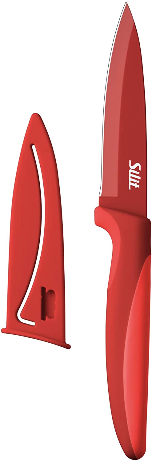 Silit 2144286868 Colorino Utility Knife Blade length: 9 cm Rustproof Plastic Handle, Steel, Red