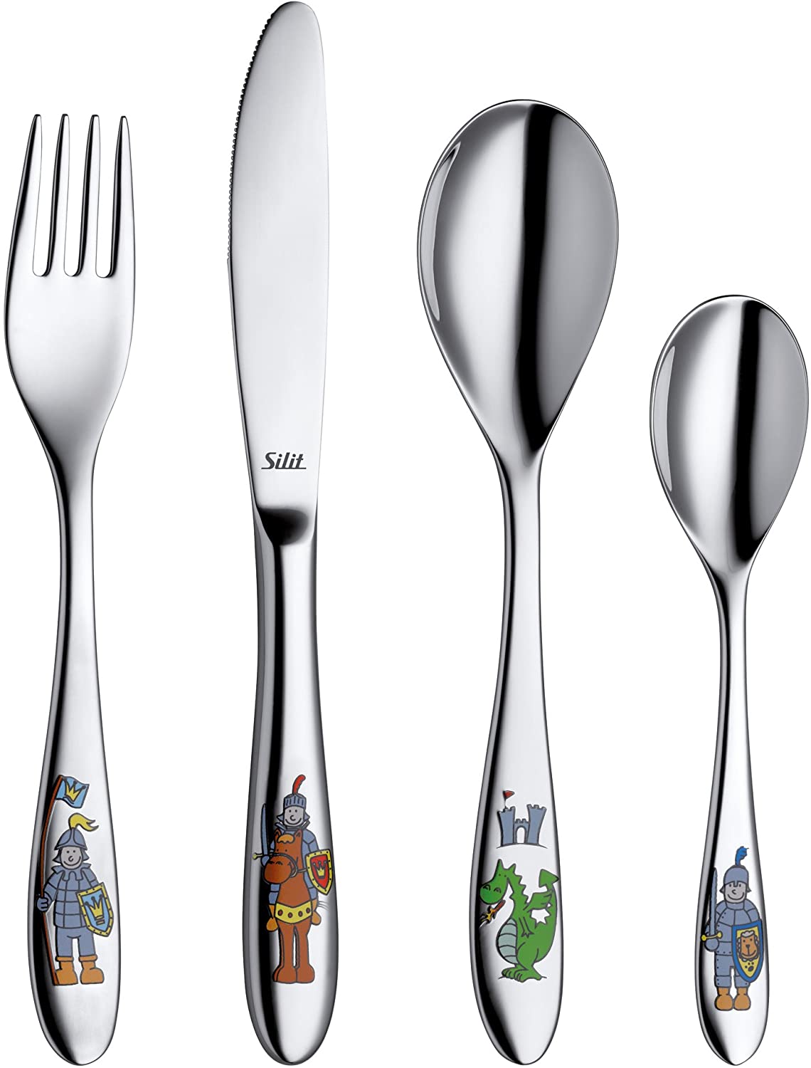 Silit 4-Piece Children\'s Cutlery Set Knight