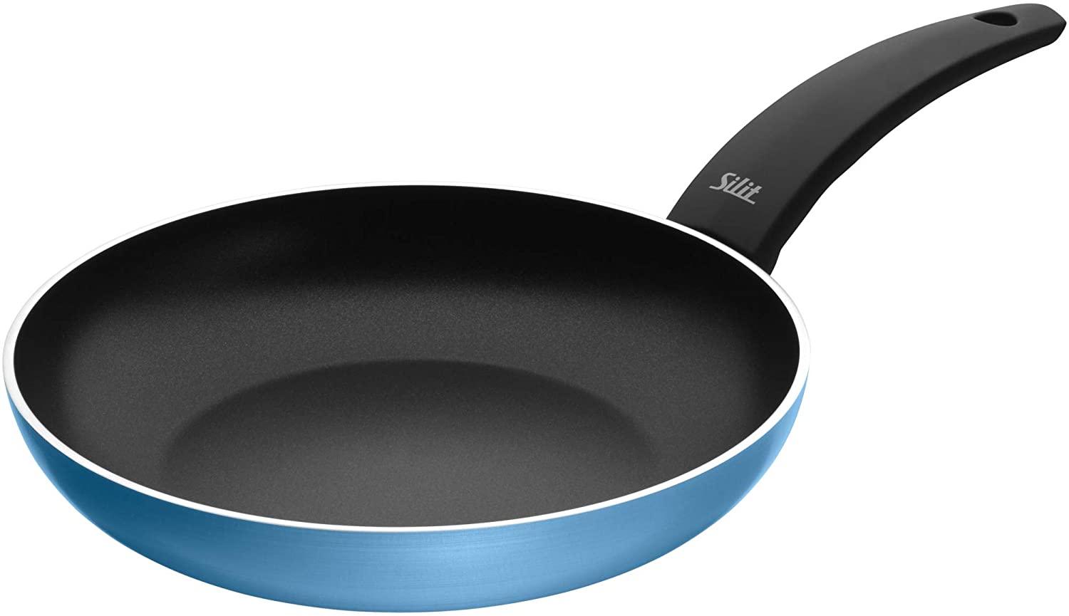Silit Belluna Frying Pan 24 cm Aluminium Coated Induction Plastic Handle PFOA Free for Gentle Frying Blue