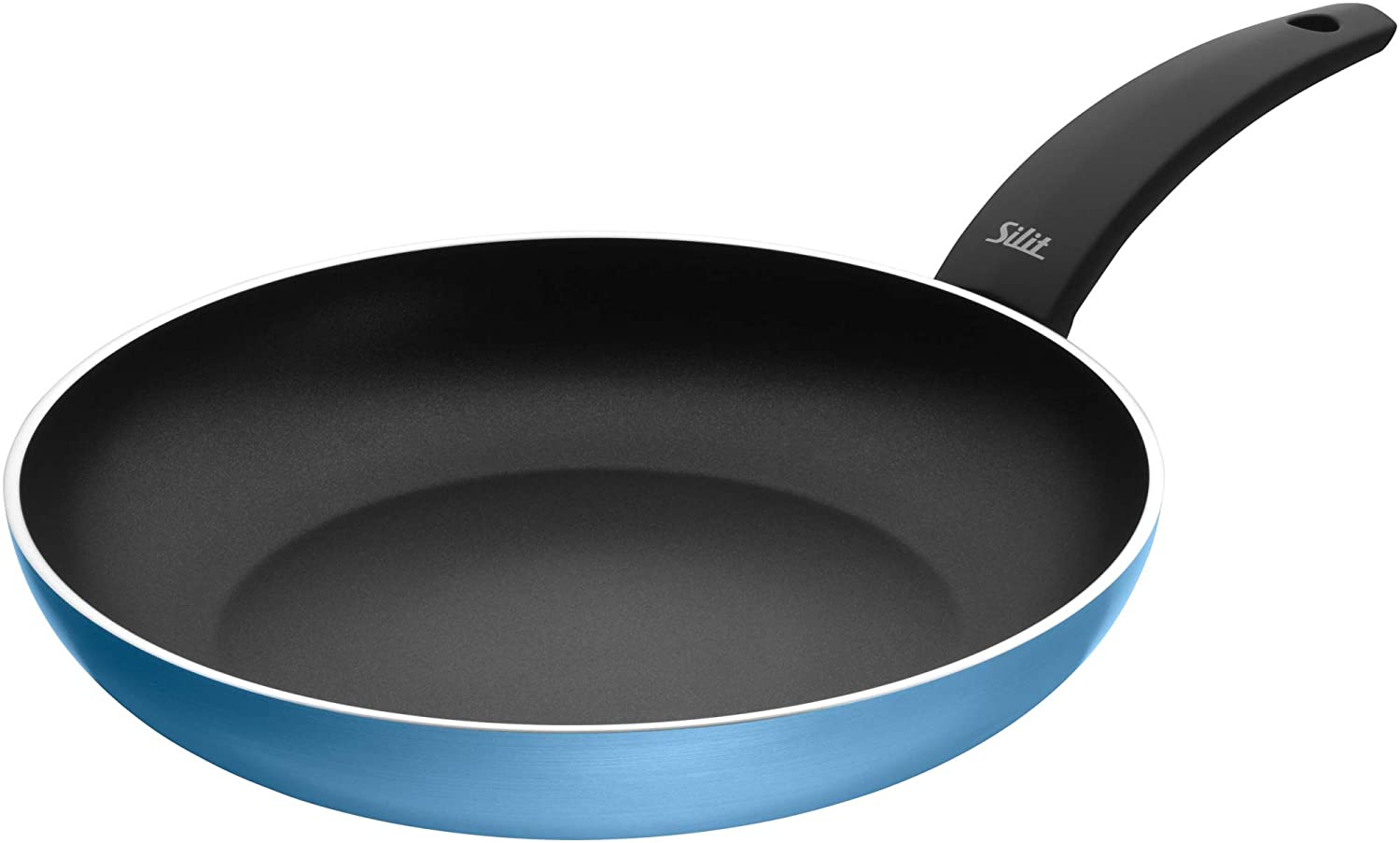 Silit Belluna Frying Pan 28 cm Aluminium Coating Induction Plastic Handle PFOA-Free for Gentle Roasting Blue
