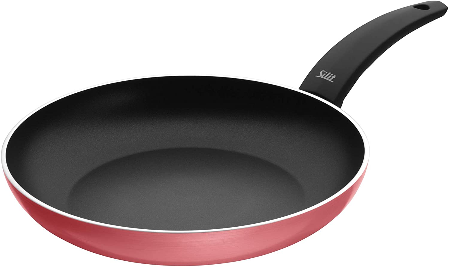Silit Belluna Frying Pan 28 cm Aluminium Coated Induction Plastic Handle PFOA Free for Gentle Frying Pink