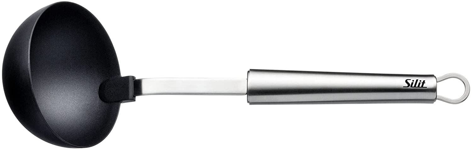 Silit Classic Line 2142300700 Ladle 30 cm Polished Stainless Steel Plastic Ladle Ideal for Coated Pots Dishwasher-safe