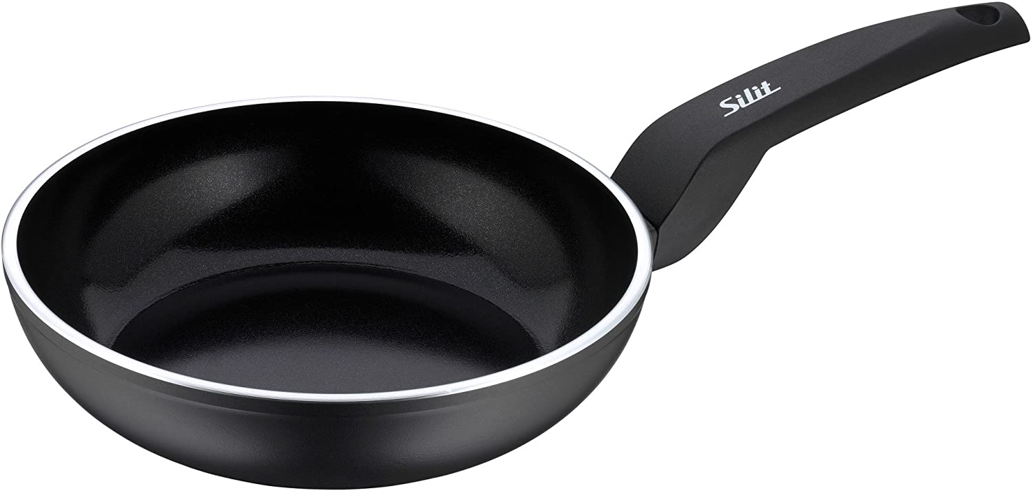 Silit Messino Frying Pan, Aluminium-Coated, Ceramic Pan, Suitable for Induction Cookers, Oven, PTFE-PFOA Free, Black