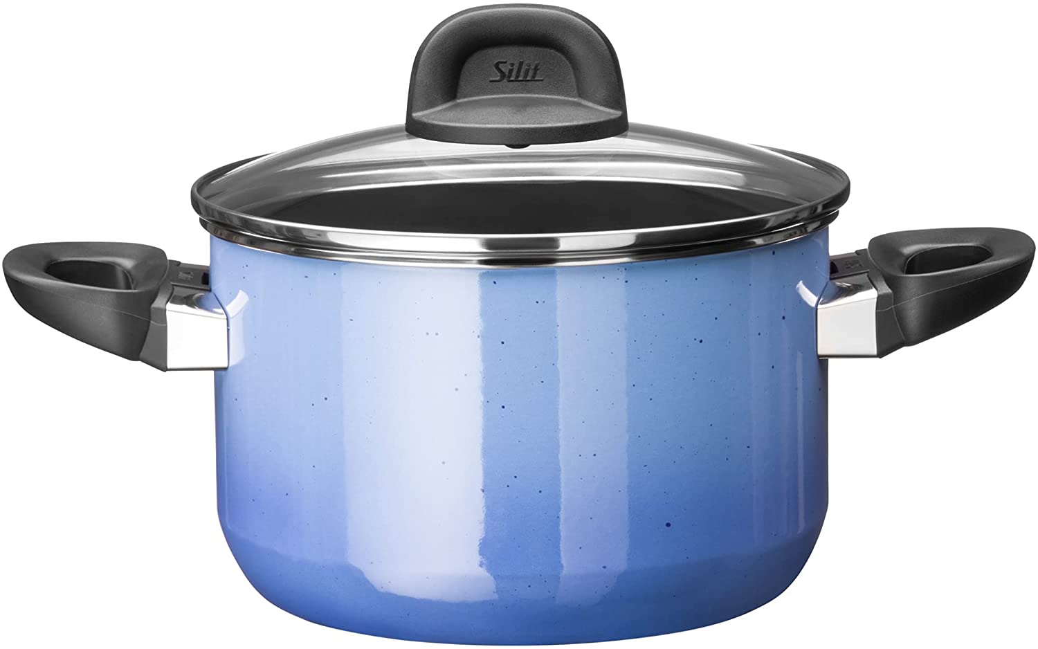 Silit Modesto Line Saucepan High 20 cm Glass Lid 3.7 L Silargan Functional Ceramic Induction Saucepan Blue