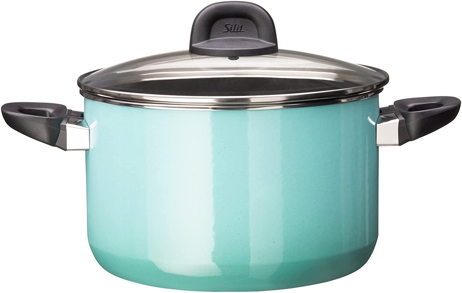 Silit Modesto Line Cooking Pot Height 24 cm Glass Lid Cooking Pot 6.4 L Silargan Functional Ceramic Induction Pot Green