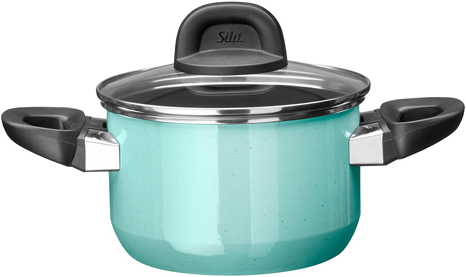 Silit Modesto Line Saucepan High 16 cm Glass Lid 2.0 L Silargan Functional Ceramic Induction Pot Green