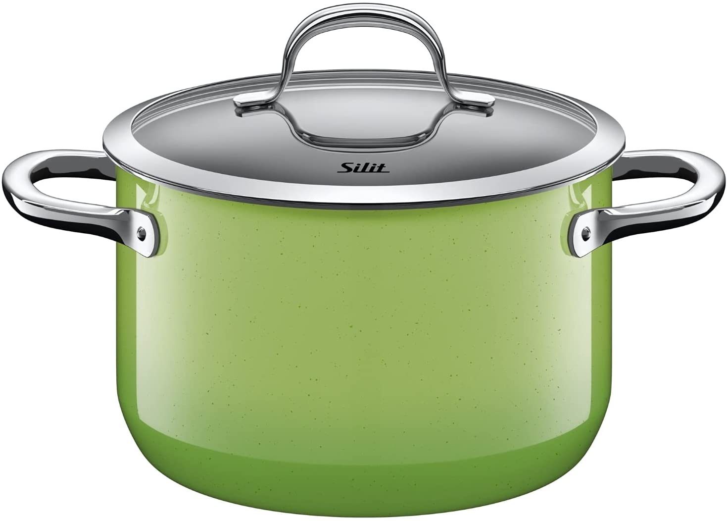 Silit Passion Green cooking pot with glass lid high Ø 20 cm, Silargan functional ceramics, pouring rim, suitable for induction, dishwasher-safe, green, 3,7l