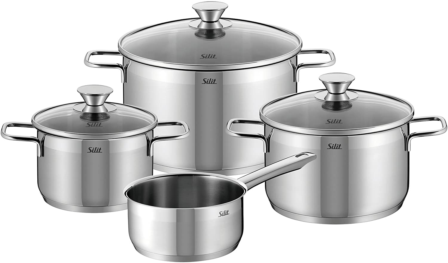 Silit Pisa Pan Set, Stainless Steel, Polished, Suitable for Induction, Cookers, Dishwasher Safe