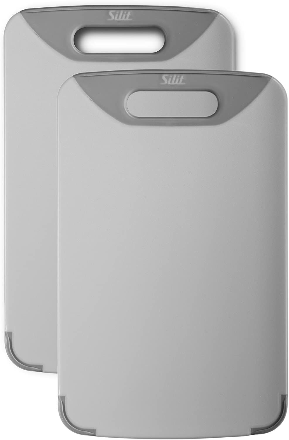 Silit Chopping Board Set of 2 32 x 20 cm Rectangular Plastic Practical Handle Dishwasher Safe Gentle on Blades