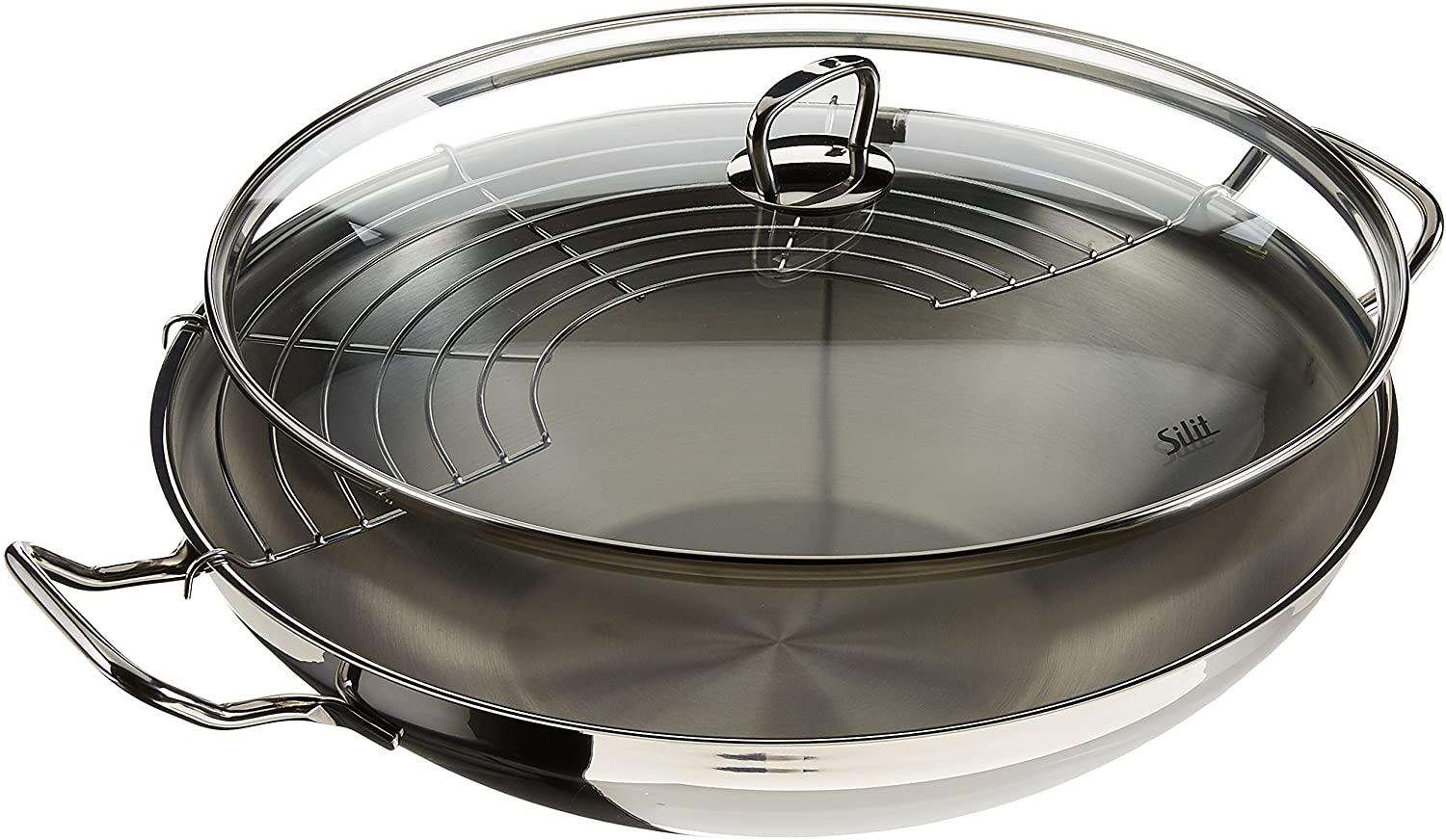 Silit Primo Wok 36 cm Pouring Spout Suitable for Induction Cookers Dishwasher Safe Easy to Clean