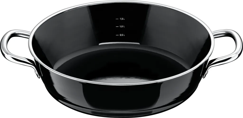 Silit Professional Serving and Braising Pan 24 cm, Roaster, Casserole Dish 2.7l, Silargan Functional Ceramic, High Rim, Induction Compatible, Black