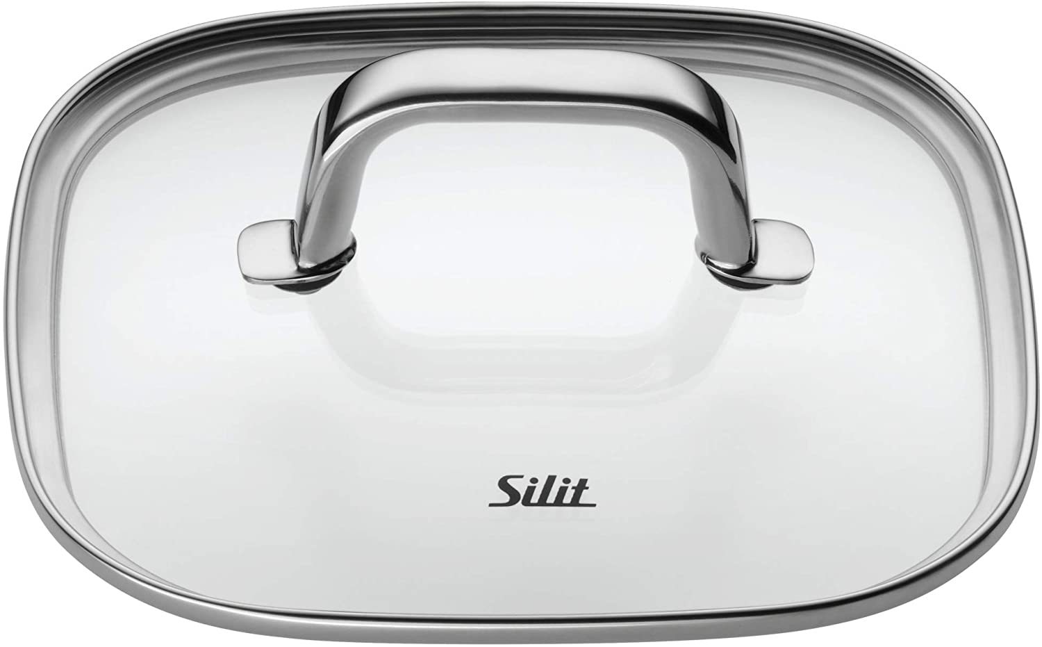 Silit Quadro Pot Lid 18 cm Glass Lid with Metal Handle Heat-resistant Glass Dishwasher Safe