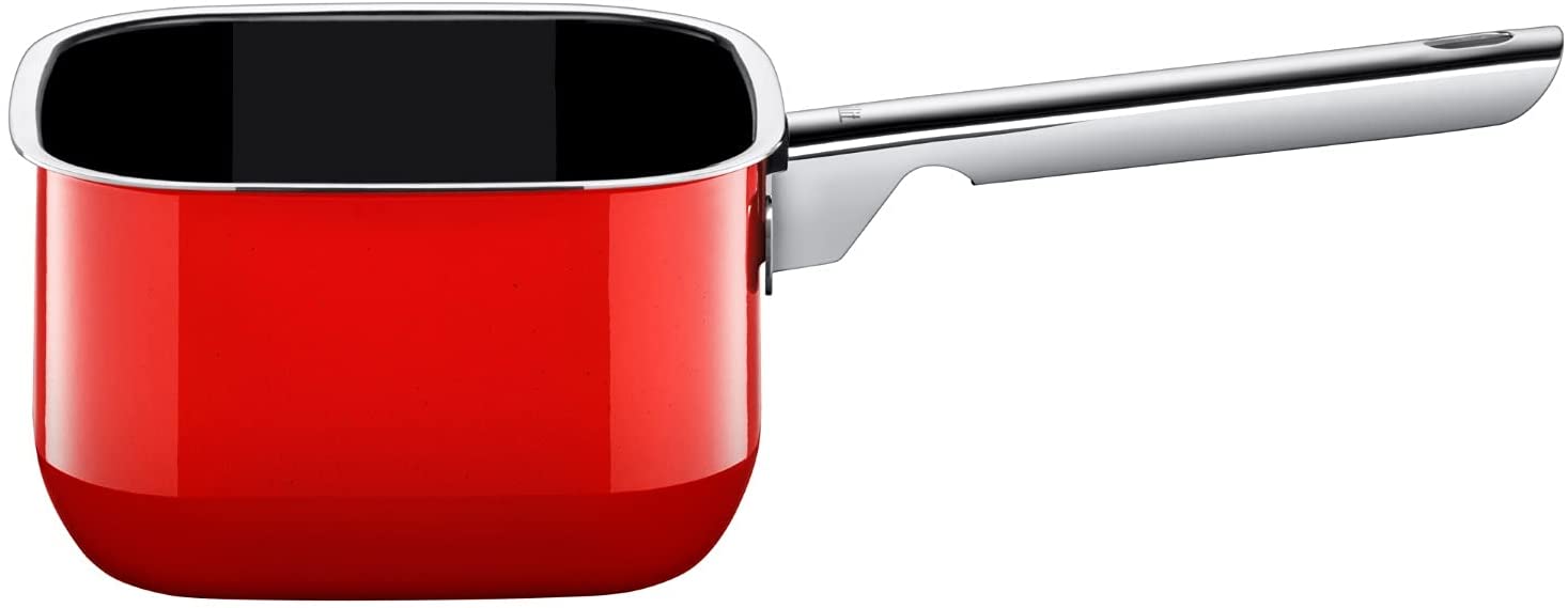 Silit Quadro Saucepan 16 x 16 cm approx. 2L Red Square Pot Stackable Silargan Function Ceramic Suitable for Induction Cookers Dishwasher Safe Made in Germany No 2104299578