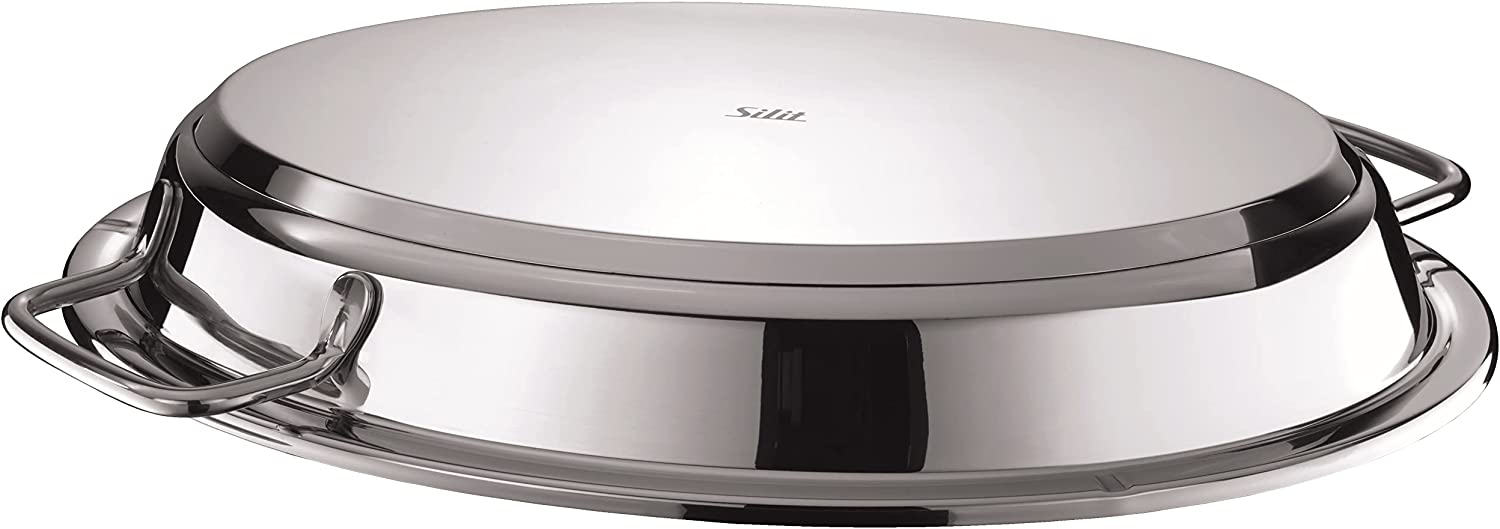 Silit Replacement Lid 38 cm for Multiroasting Dish for Induction Stainless Steel 18/10 Suitable for Induction Cookers Dishwasher Safe