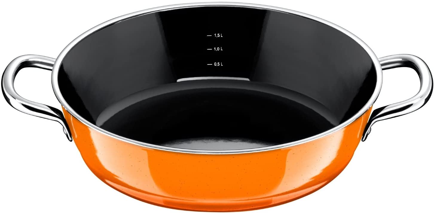 Silit Passion Orange Servier-Schmorpfanne 24 cm, Bräter, Schmortopf 2,7l, Silargan Funktionskeramik, hoher Rand, Induktion, Auslaufmodell, orange