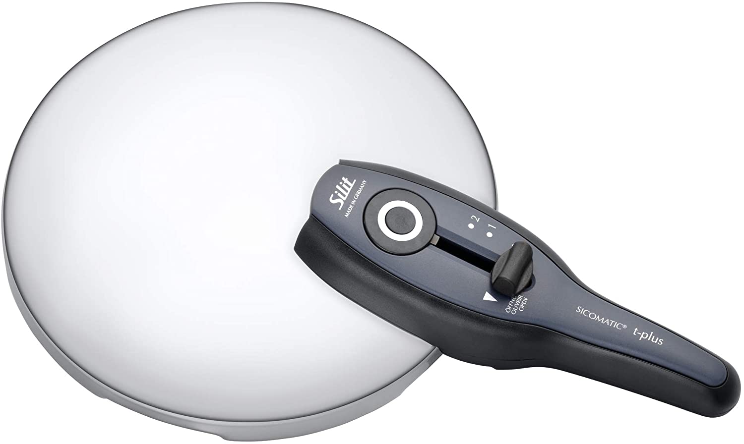 Silit Sicomatic t-plus Energy Red Metal Lid Stainless Steel, silver, 22cm