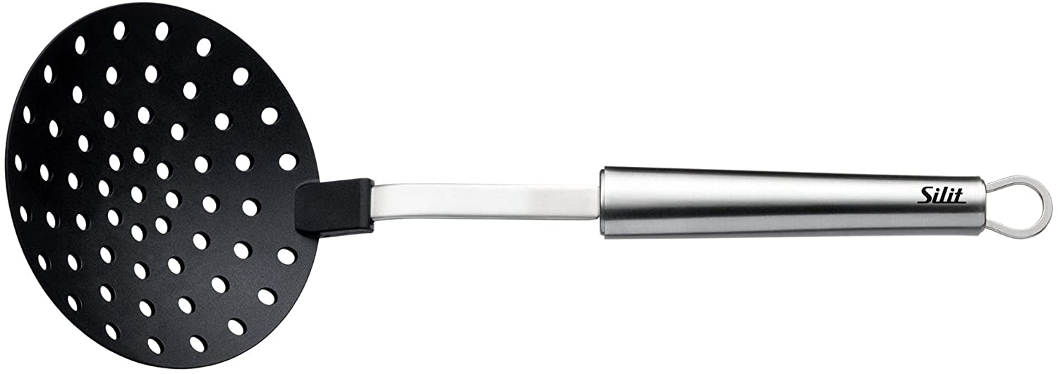Silit Classic Line Slotted Spoon 33 cm, Skimmer, Plastic Spoon, Stainless Steel, Heat Resistant, Ideal for Coated Pots, Dishwasher Safe