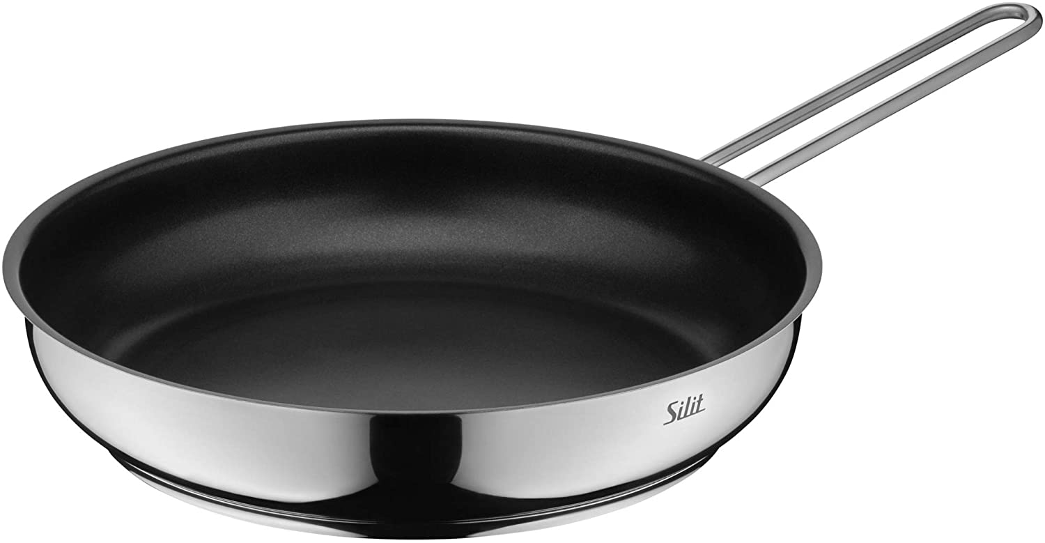 Silit Tuscany 28-cm Induction Frying Pan, Stainless Steel-coated, Oven-proof, for Gentle Frying