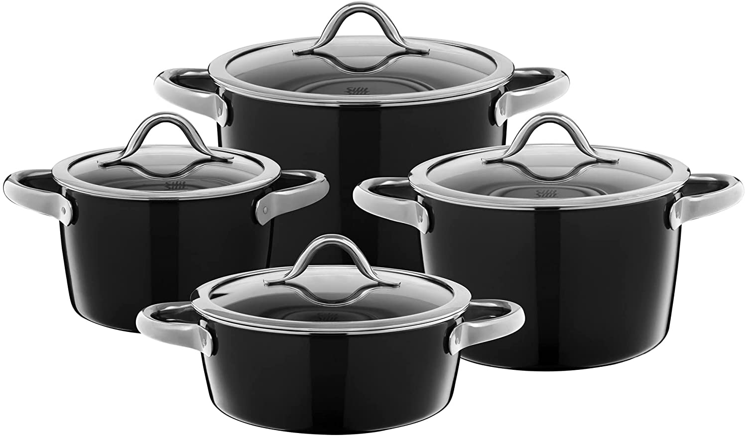 Silit Vitaliano Nero 0015.1850.11 Saucepan Set Set of 4