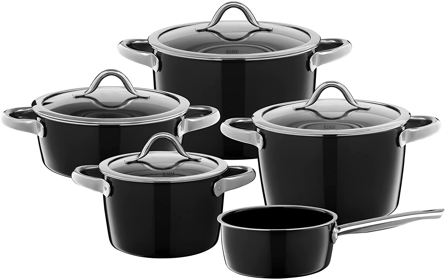 Silit Vitaliano Nero 0021.1850.11 Saucepan Set 5 Pieces