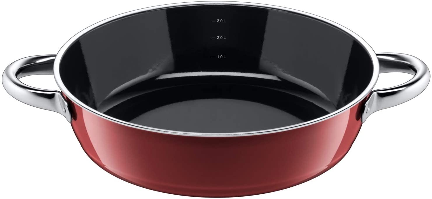 Silit Vitaliano Rosso Serving Sauté Pan 28 cm Roasting Dish 4.1 L Silargan Functional Ceramic High Rim Induction Dark Red