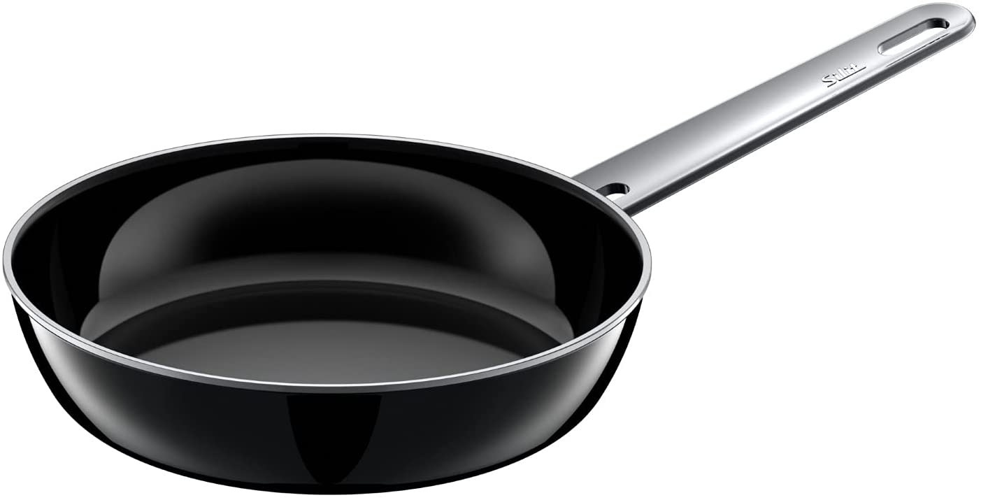 Silit Zeno Black High-Sided Frying Pan Diameter 20 cm Silargan Reinforced Edge, Dishwasher-safe Suitable for Induction, Ceramic Black