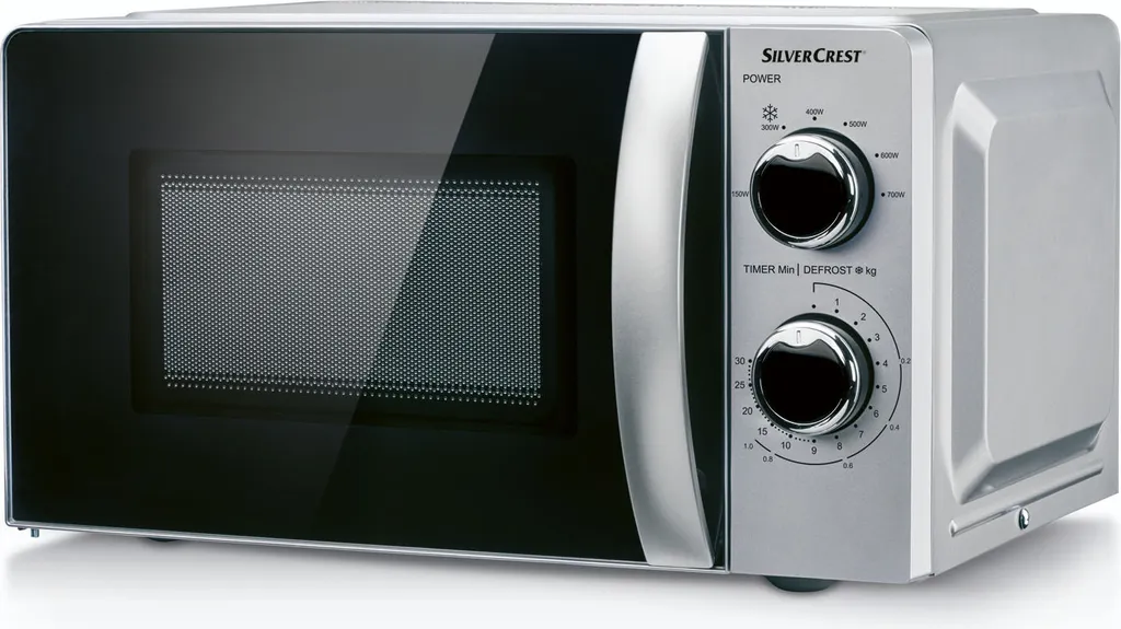 Silvercrest SMW 700 D3 silver microwave for heating and defrosting - Condition: very good