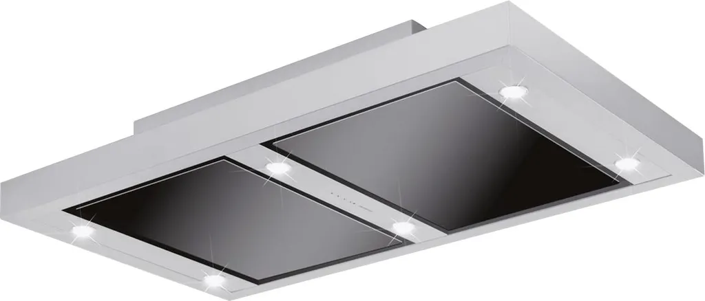 Silverline Altena ALD104.1S Ceiling Hood 100 cm Stainless Steel/Black Glass
