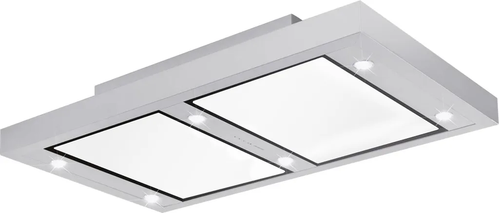 Silverline Altena ALD104.1W Ceiling Hood 100 cm Stainless Steel/White Glass