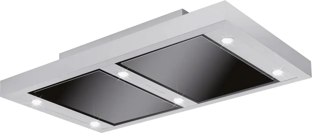 Silverline Altena ALD124.1S Ceiling Hood 120 cm Stainless Steel/Black Glass