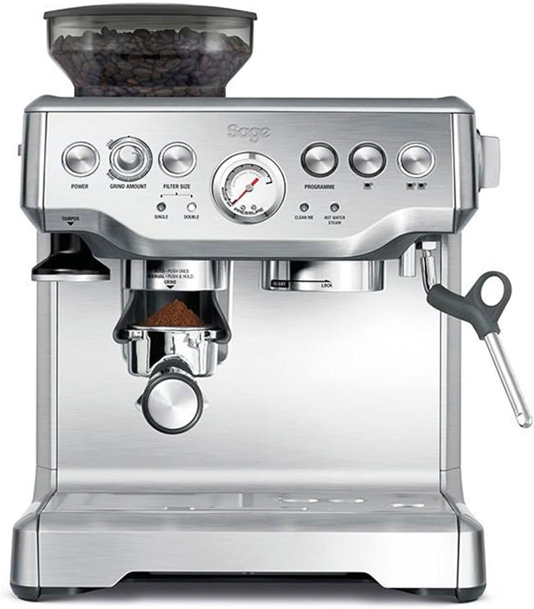 Sage - The Barista Express - Coffee machine with manual milk frother & grinder - Automatic grinding, individual milk foam - Brushed stainless steel