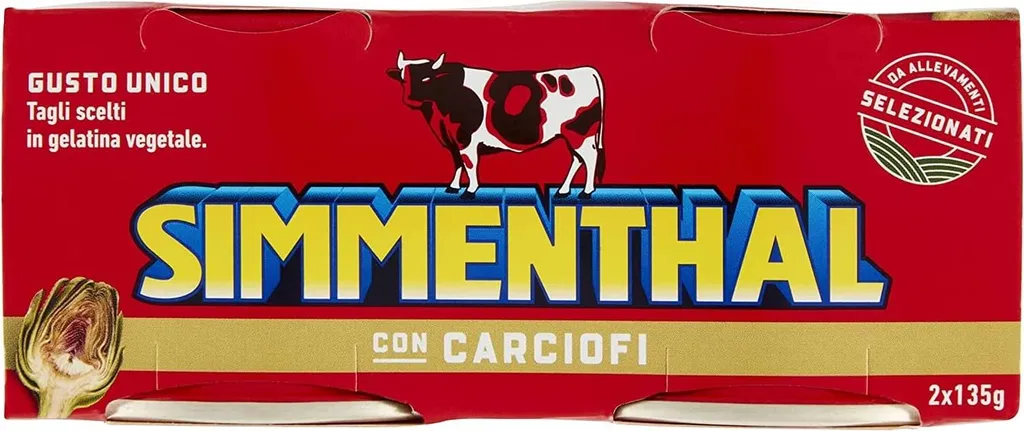 Simmenthal con Carciofi Ready meal of beef in vegetable jelly Canned meat with artichokes (2 x 135g) 270g