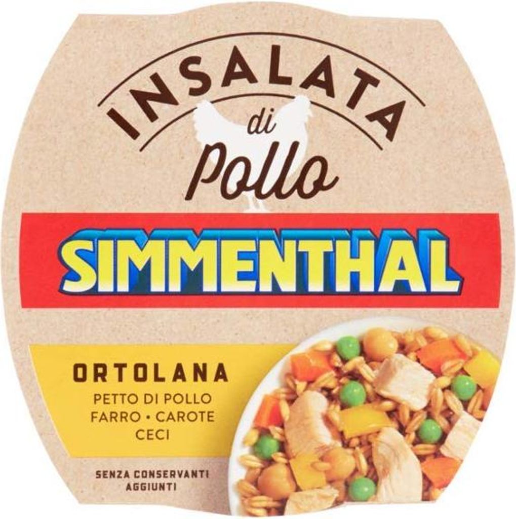 Simmenthal Insalata Di Pollo Ortolana Chicken Salad Chicken breast with spelt, carrots and chickpeas Ready meal Free from preservatives 160g
