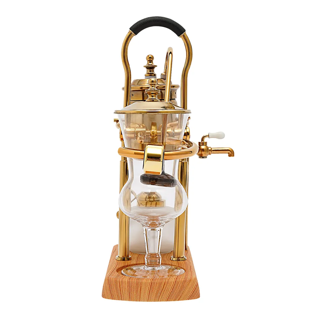GreatDEshop2021 Siphon coffee machine set, Belgian siphon coffee maker, vacuum coffee pot, luxury style, gold