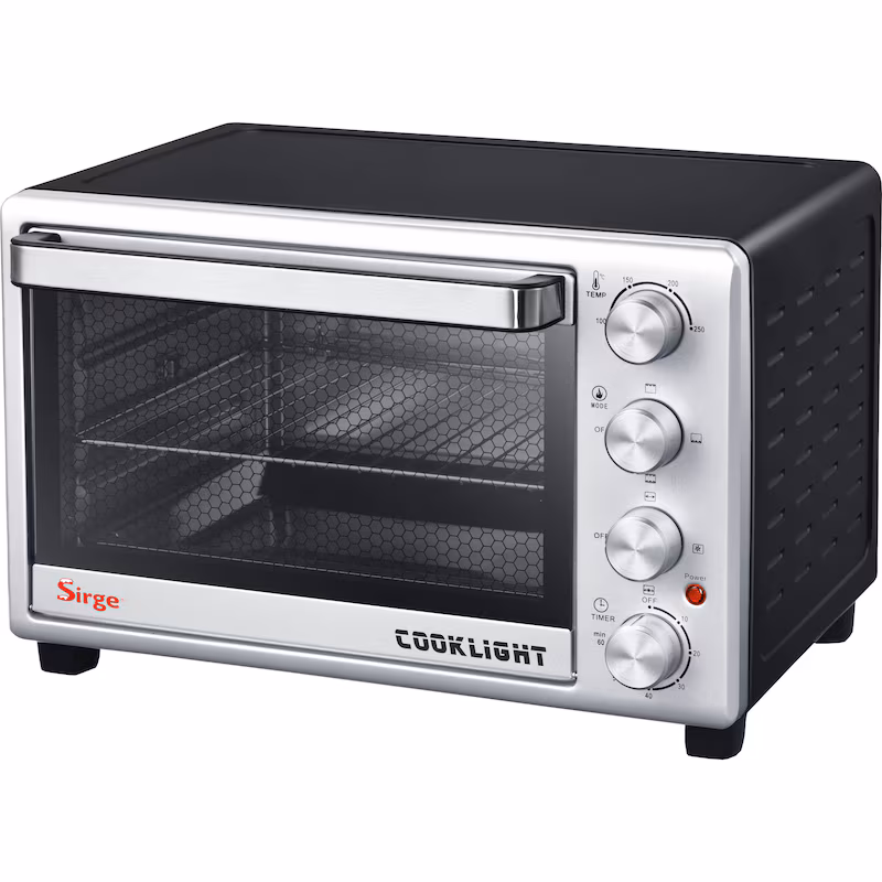 Sirge FORNO28CL Electric Oven with Light, Spit, Rotisserie, Rotating Basket, Ventilated, 28 l, 1600 W