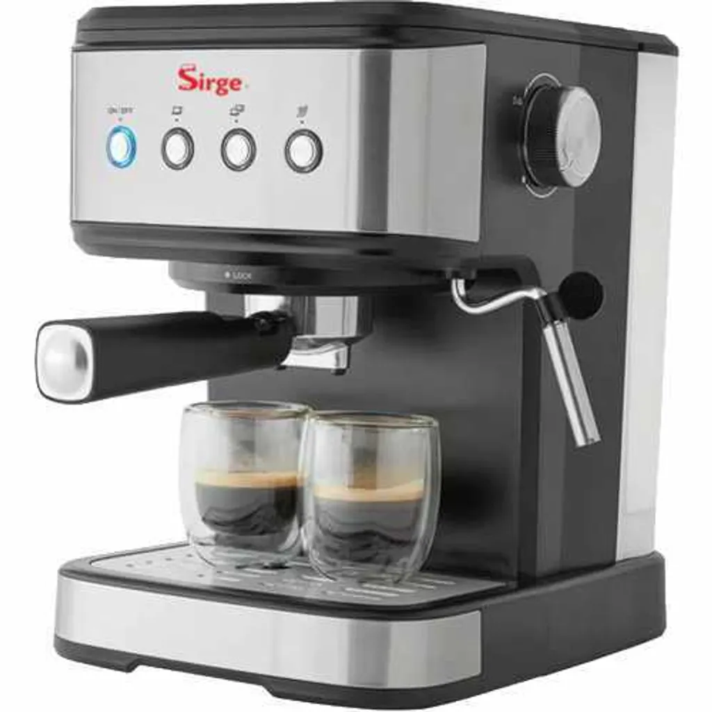 Sirge LUSSYN coffee machine for espresso, cappuccino, ground coffee and/or pods, 1100 watts power, 15 bar pump