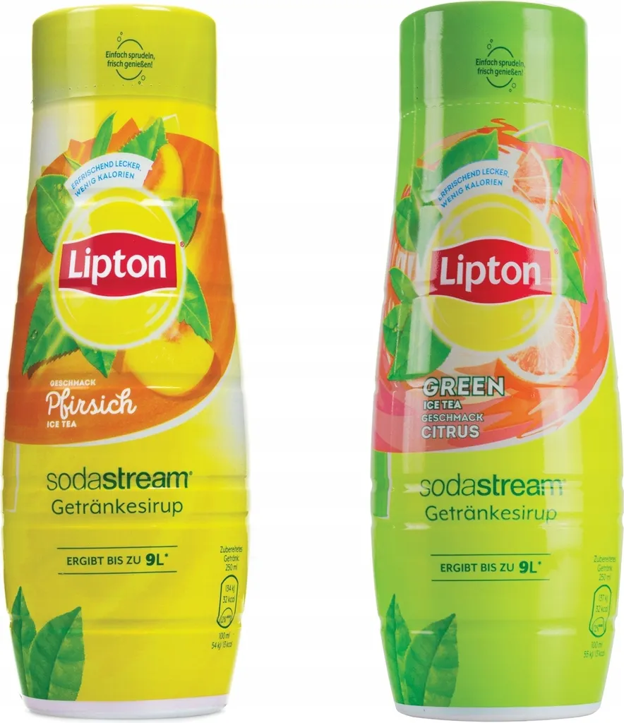 Syrup for SodaStream Lipton Iced Tea Peach + Iced Tea Green Tea with Citrus Fruits, 440 ml, 2 pieces
